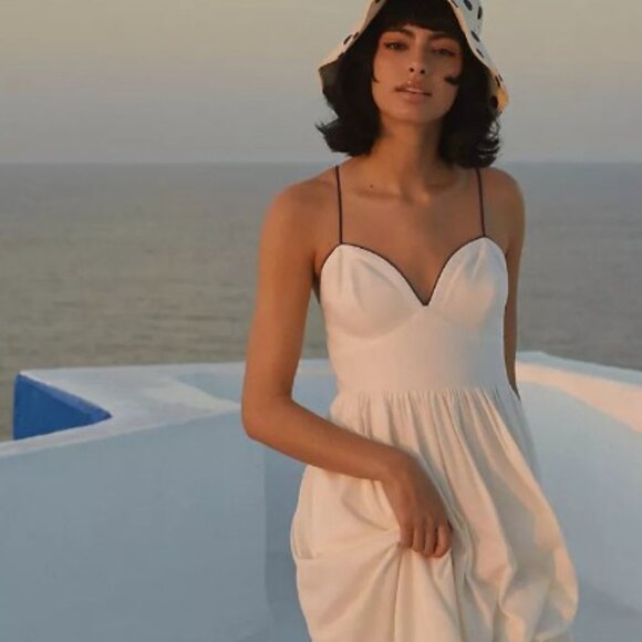 Maeve by Anthropologie BLACK Seamed Contrast Midi - Size 4 - Picture 9 of 12